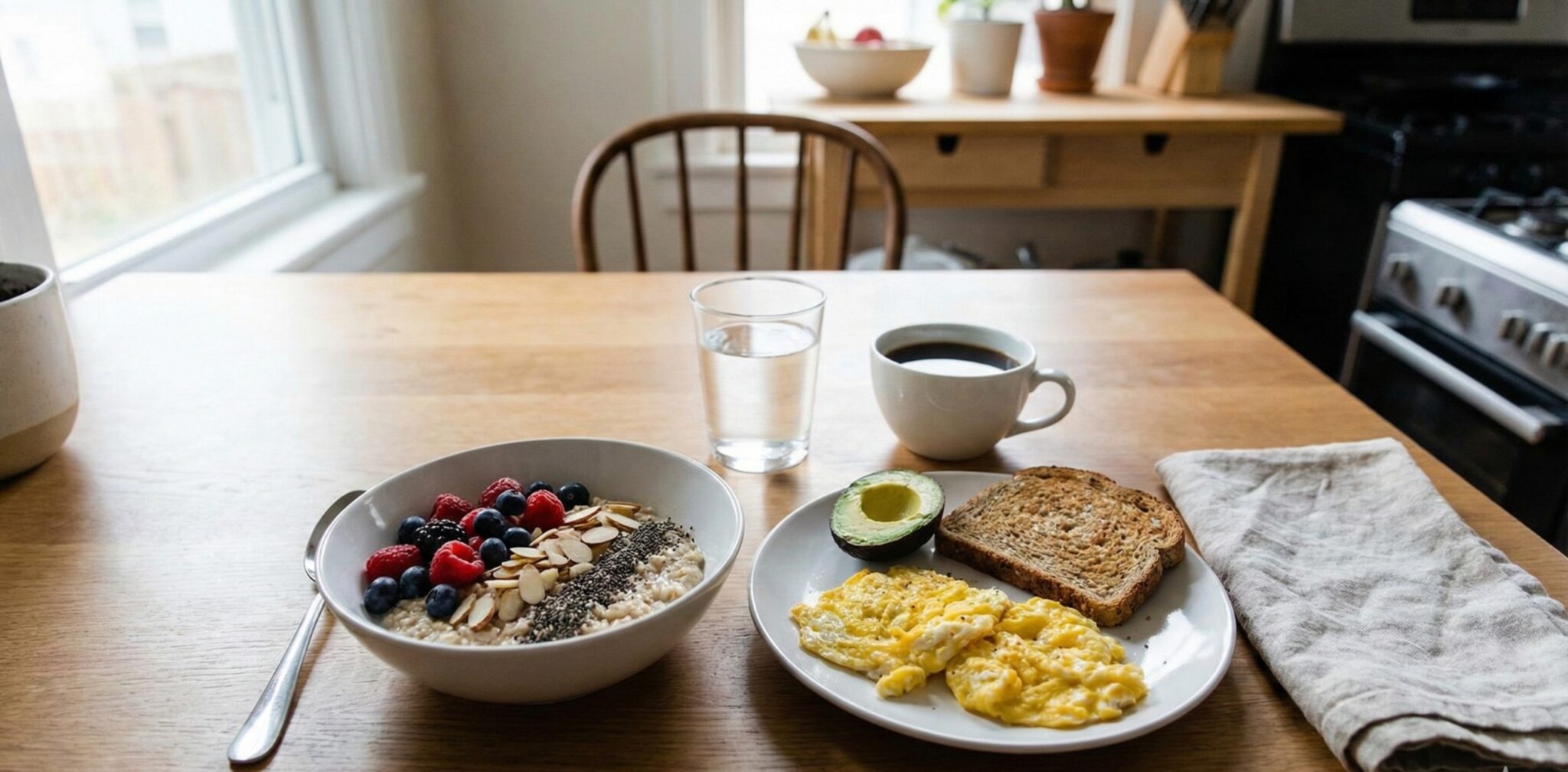healthy balanced breakfast supporting clean eating habits