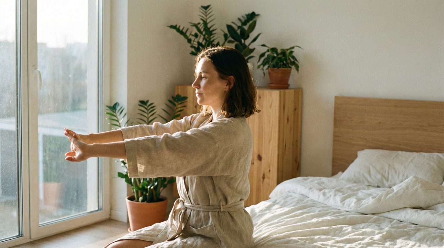 daily wellness morning stretching routine at home
