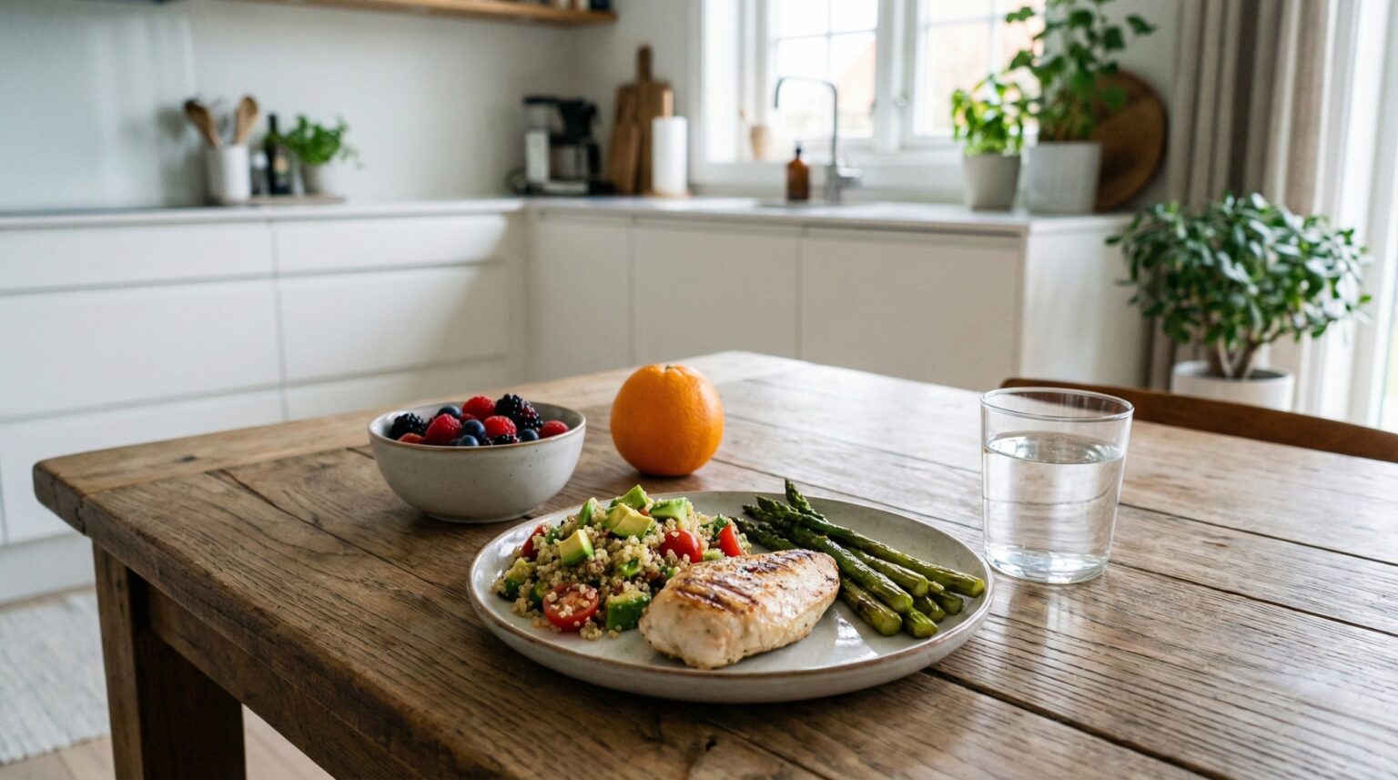 balanced healthy meal for mindful eating