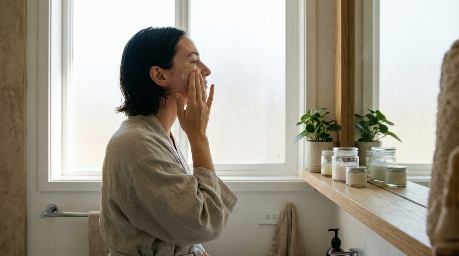 natural skincare routine supporting healthy skin