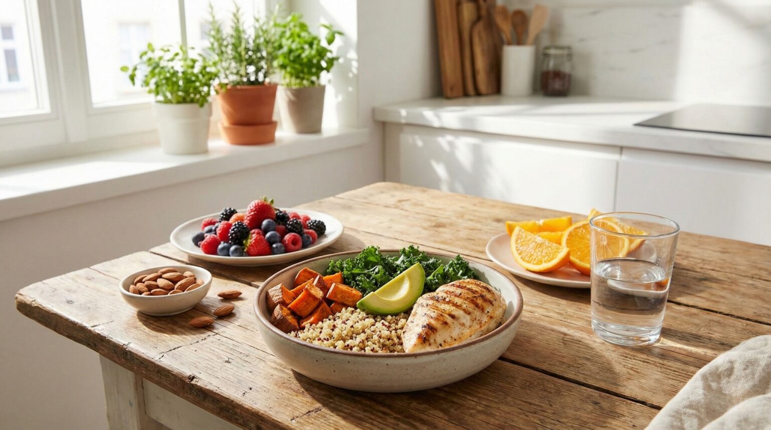 healthy balanced meal supporting digestive health