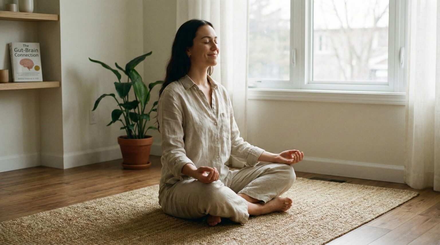 stress relief meditation supporting gut health