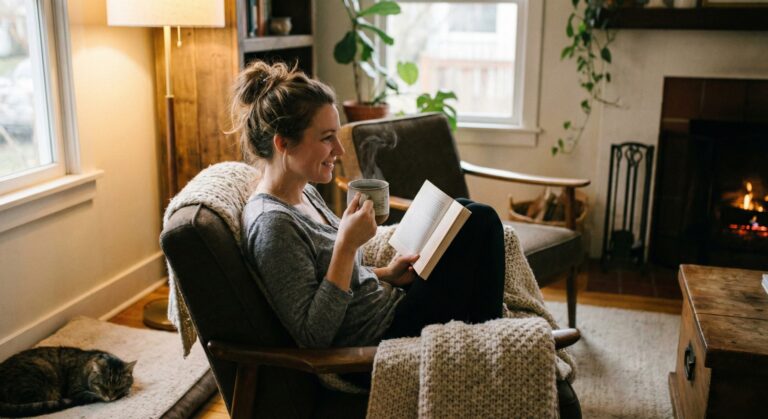 woman enjoying self care