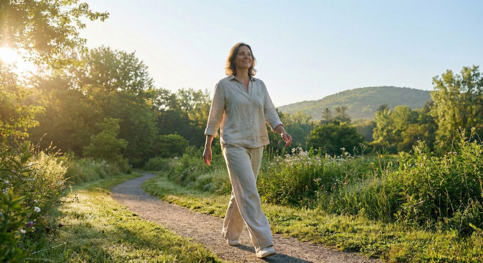 healthy walking habit supporting better digestion