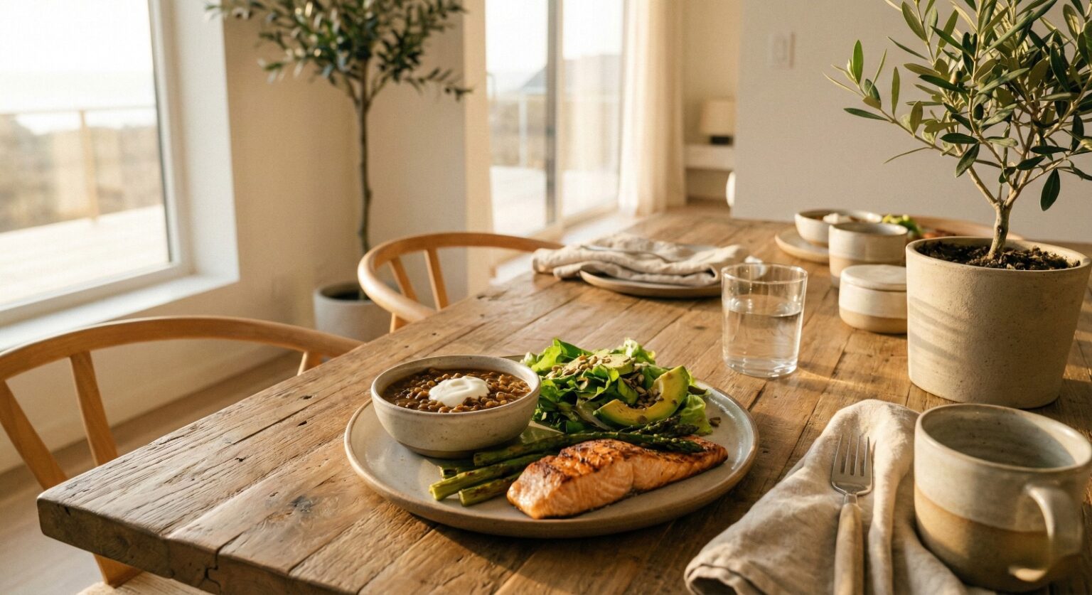 balanced healthy meal supporting sustainable eating habits