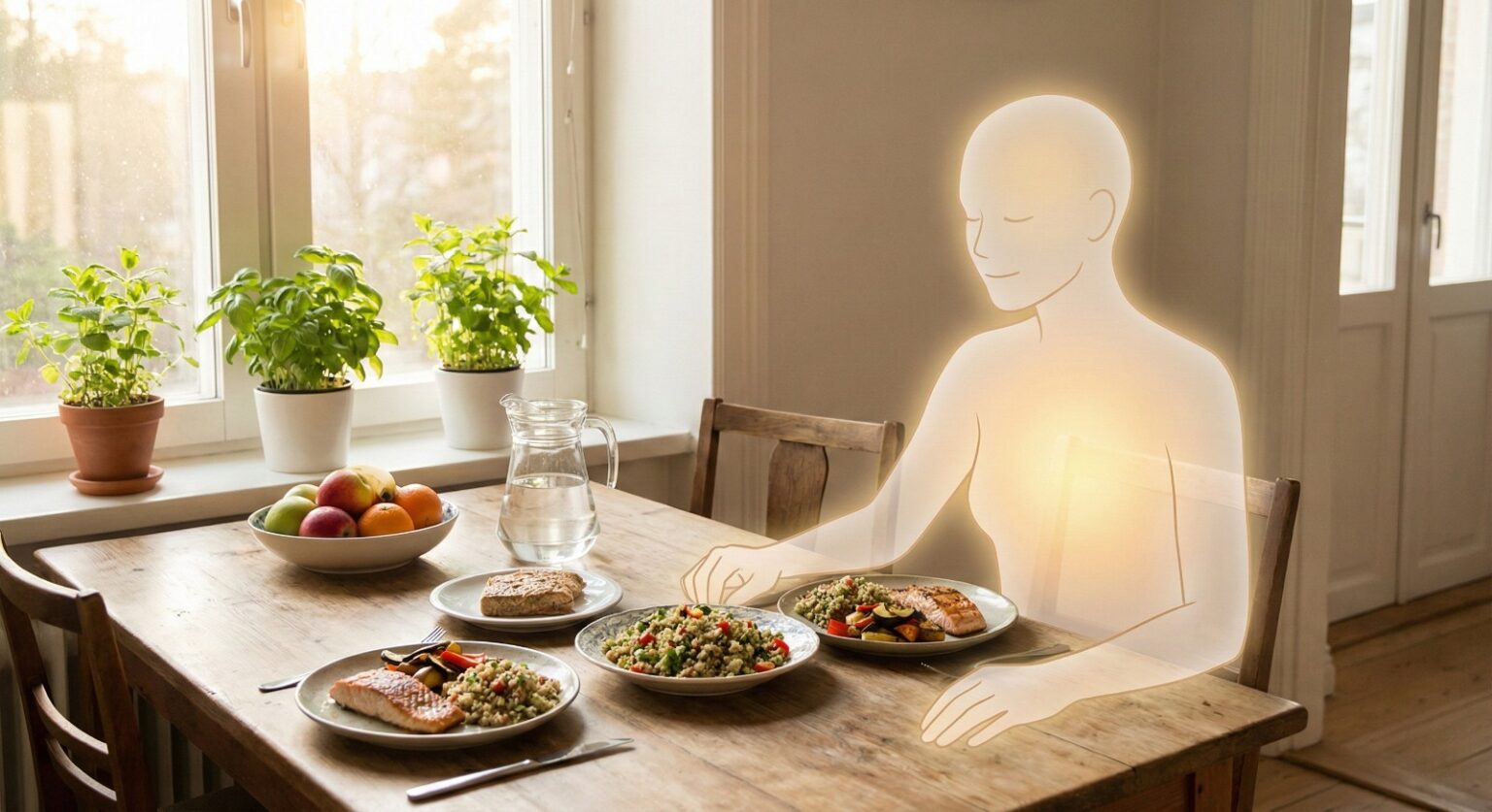 person eating healthy immune-supporting meal