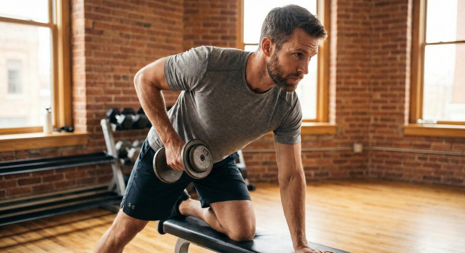 man doing strength workout