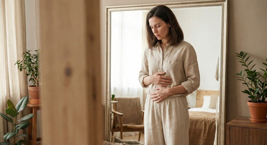 woman noticing hormone imbalance