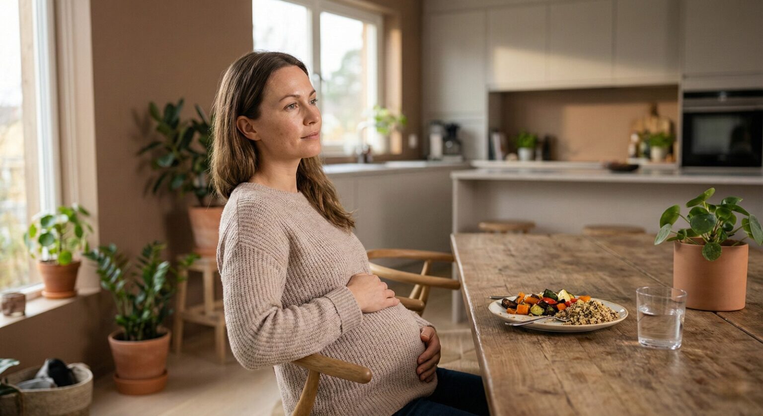 woman noticing digestion discomfort